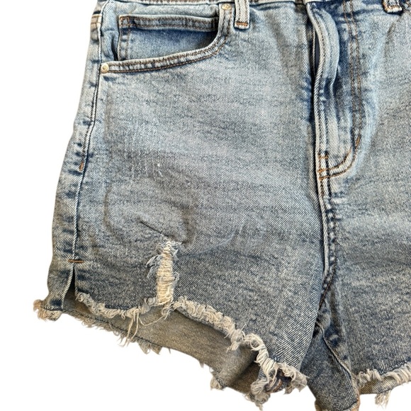 Celebrity Pink Juniors Acid Wash Distressed Blue Denim Shorts EUC Size 9/29 - Picture 5 of 14
